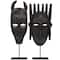 Black Polystone Handmade Carved Mask Sculpture Set